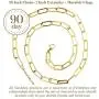 Gold Paperclip Chain Necklace for Women - 24K Gold Layering Paper Clip Necklace Jewelry | 18'' + 2'' Extender with Nano Stearin Protective Coating Gold Paperclip Chain Necklace for Women - 24K Gold Layering Paper Clip Necklace Jewelry | 18'' + 2'' Extender with Nano Stearin Protective Coating