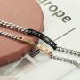 YADOCA 4Pcs Couple Necklace Bracelets Matching Set for Women Men Stainless Steel Couples Rope Pendant Heart I Love You CZ Promise Rings Necklace His Hers Bracelet Lovers Valentine Gift