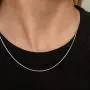 Authentic Solid Sterling Silver 8 Sided Snake Chain Necklace 1MM - 1.5MM, Flexible Snake Necklace for Men & Women, Made In Italy, Next Level Jewelry Authentic Solid Sterling Silver 8 Sided Snake Chain Necklace 1MM - 1.5MM, Flexible Snake Necklace for Men & Women, Made In Italy, Next Level Jewelry