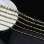 MEMGIFT 18K Real Gold Plated Box Chain Necklaces for Women Men Teen Boys Girls Stainless Steel Long 16-28 Inches Width 2.5-5MM Box Link Simple Jewelry Gifts for Mom Dad Best Friend Sister Wife