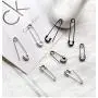 Cinlan S925 Silver Simple Paper Clip Earrings Stylish Punk Goth Safety Pin Earrings Cinlan S925 Silver Simple Paper Clip Earrings Stylish Punk Goth Safety Pin Earrings