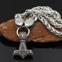 3D Snake Head Viking Pendant NECKLACE With Rare BREDSATRA (replica) Thors Hammer - Stainless Steel Chain - Mjolnir Scandinavian Pagan Fenrir Nordic Steampunk 3D Snake Head Viking Pendant NECKLACE With Rare BREDSATRA (replica) Thors Hammer - Stainless Steel Chain - Mjolnir Scandinavian Pagan Fenrir Nordic Steampunk