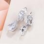 EVER FAITH Wedding Teardrop Earrings Clear Full Cubic Zirconia Silver-Tone