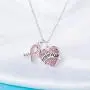 fishhook Crystal Heart Shape Survivor Ribbon Breast Cancer Awareness Pendant Necklace fishhook Crystal Heart Shape Survivor Ribbon Breast Cancer Awareness Pendant Necklace