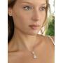 Mariell Pear-Shaped Cubic Zirconia Teardrop Bridal Necklace Pendant - Platinum Plated Wedding Jewelry
