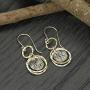 Two Tone Infinity Earrings 925 Sterling Silver & 14k Gold Filled Multi Circles Dangle Earrings