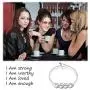 Inspirational Faith Bracelet I Am Strong I Am Worthy I Am Loved I Am Enough Quote Motivation Jewelry for Women
