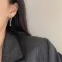 Unique Simulated Miniature Chain Necklace Shape Drop Stud Earring Lifelike Lock Necklace Dangle Earrings for Women Girls Teens Friendship Anniversary Party Hypoallergenic Decoration Jewelry Gifts