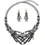 Halloween Punk Necklace arrings Set Hypoallergenic Gothic Skull Skeleton Choker Necklace Earrings Jewelry Set For Women Girls Including 1 Chunky Necklace 1 Drop Earrings Halloween Punk Necklace arrings Set Hypoallergenic Gothic Skull Skeleton Choker Necklace Earrings Jewelry Set For Women Girls Including 1 Chunky Necklace 1 Drop Earrings