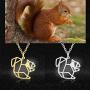 Eiffy Stainless Steel Origami Squirrel Necklace for Women Geometrical Animal Jewelry