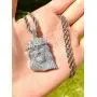 Shop-iGold Custom Jesus Men Women 925 Italy White Gold Finish Iced Silver Charm Ice Out Pendant Stainless Steel Real 3 mm Rope Chain, Mans Jewelry, Iced Pendant, Rope Necklace 16''- 24''