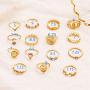 BERYUAN Women Rings Set Knuckle Rings Gold Stacking Rings for Girls and Teens Rings Cute Jewelry Rings Size 15Pcs