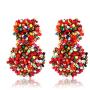 YOSION Beaded Drop Earrings Handmade Rainbow Bead Earrings Whimsical Bohemia Dangle Earrings Statement Earring for Women Girls