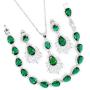 GZJY Water Drop Shape Jewelry Set Royal Blue Crystal Bracelet Necklace Earrings for Women