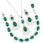 GZJY Water Drop Shape Jewelry Set Royal Blue Crystal Bracelet Necklace Earrings for Women