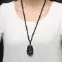 Natural Obsidian Necklace Healing Crystal Gemstone Pendant Hand Carved Stone Amulet Charm Jewelry