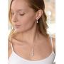Mariell Platinum Plated Pear-Shaped CZ Bridal, Bridesmaids or Prom Necklace and Earring Set