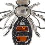 HolidayGiftShops Sterling Silver and Baltic Amber Bumblebee Pendant