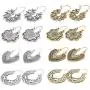 FIBO STEEL 8 Pairs Vintage Mandala Flower Gypsy Drop Dangle Earrings for Women Boho Retro Tribal Hollow Earrings Set FIBO STEEL 8 Pairs Vintage Mandala Flower Gypsy Drop Dangle Earrings for Women Boho Retro Tribal Hollow Earrings Set
