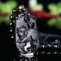 Pure Natural Zodiac Necklace Pendant Made of Obsidian Gemstone Horoscope Animal Sign Amulet
