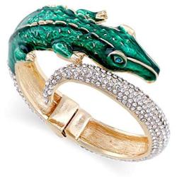 Fashion Statement Animal Bangle Cuff Bracelelt For Women, Gold Plating Chunky Bracelet Crocodile Bangle Party Jewelry