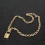 Lock Pendant Necklace Statement Long Chain Punk Multilayer Choker Necklace for Women Girls