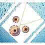 Touchstone Indian Bollywood Contemporary Stylish Designer Jewelry Pendant Set in Colorful Gold and Silver Tone for Women.