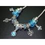 Falari Birthstone Bracelet Multi-Color Charm Beads Silvertone