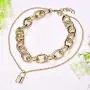 YL Lock Necklace Silver Color Alloy Padlock Chain for Men Statement Punk Multilayer Choker Jewelry for Women
