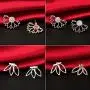 Suyi Fashion Hollow Lotus Flower Earrings Crystal Simple Chic Stud Earrings Set