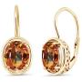 Gem Stone King 3.60 Ct Oval Ecstasy Mystic Topaz 18K Yellow Gold Plated Silver Dangle Earrings