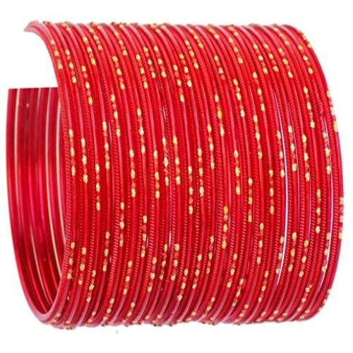 JDZ COLLECTION Indian Costume Bollywood Jewelry Plain Metal Bangles Set Jewelry Multi Colors Bangles Set for Women