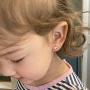 Heart Initial Stud Earrings for Girls, S925 Sterling Silver 14K Gold Plated Dainty Heart Earrings Hypoallergenic Little Girls Earrings for Women Toddler Earrings for Girls Kids