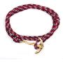 Crucible Jewelry Unisex Adult Gold Plated Polished Stainless Steel Anchor Clasp Red Rope Adjustable Wrap Bracelet (3mm Wide), One Size