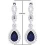 Dazzlingrock Collection 14K Each 7X5 MM Pear Gemstone & Round White Diamond Ladies Halo Teardrop Dangling Drop Earrings, White Gold