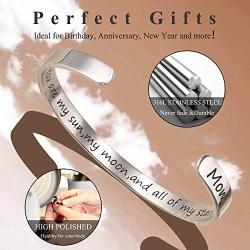 BTYSUN Mom Bracelet from Daughter Inspirational Bracelets for Women Mom Wife Mothers Day Birthday Cuff Bracelet Adjustable Jewelry Gifts for Women