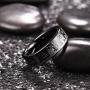 King Will Mens 6mm Tungsten Carbide Ring Inlaid with Panda Pattern Black High Polished