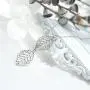 Aukmla Boho Lariat Necklace Silver Leaf Pendant Necklaces Chain Jewelry for women and Girls
