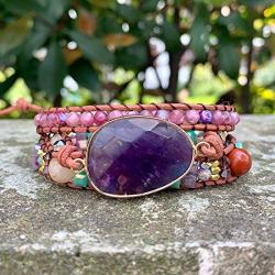 YGLINE Boho Handmade Natural Stone Wrap Bracelet for Women Colection