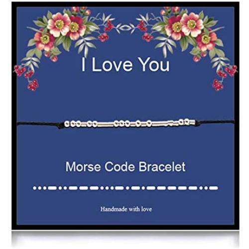 Morse Code Bracelets Best Friend Bracelets for Women Girls Stainless Steel Beads Bracelets for Girls and Boys
