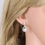 GULICX Silver Plated Base Round Cut Flawless CZ Cubic Zirconia Crystal White Women Drop Earrings