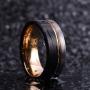 King Will LOOP Tungsten Carbide Wedding Band 6mm/8mm Rose Gold Line Ring Black and Silver Brushed Comfort Fit