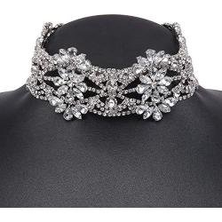 Holylove 4 Color Chunky Choker Shiny Bling Crystal Necklace for Women Jewelry Wedding Party Daily Accessories 1 Piece with Gift Box