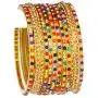 JDZ COLLECTION Indian Bangles Set Jewelry Bollywood Glass Bangles Womens Red Multi Cubic Zircon Wedding Fashion Jewelry Kada Set Costume Partywear Bangles