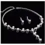 UDORA Pearl Flower Jewelry Sets Crystal Necklace Earrings Bridal Wedding Party Dinner Dress Jewelry