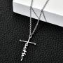 BTF Faith Inspriational Jewelry Womens Stainless Steel Jesus Cross Pendant Faith Necklace