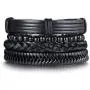 LKYOU JEWELRY Black Leather Bracelet Set for Men Cuff Multilayer Braided Bracelet Handmade Jewelry LKYOU JEWELRY Black Leather Bracelet Set for Men Cuff Multilayer Braided Bracelet Handmade Jewelry