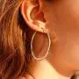 FANCIME White Gold Plated Polished Solid Sterling Silver Flat Edge 50mm Click-top Hoop Earrings Dainty Fine Jewelry For Women Girls Size 30mm 40mm 50mm