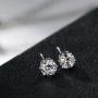 NEOGLORY Platinum Plated CZ Cubic Zirconia Bar Necklaces Stud Earrings Jewelry Sets for Sensitive Skin