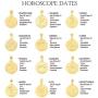 Bijoux et tou 18K Gold Plated Multi Layer Astrology Constellation Horoscope Zodiac Simple Double Side Pendant Necklace 15.5''-21''